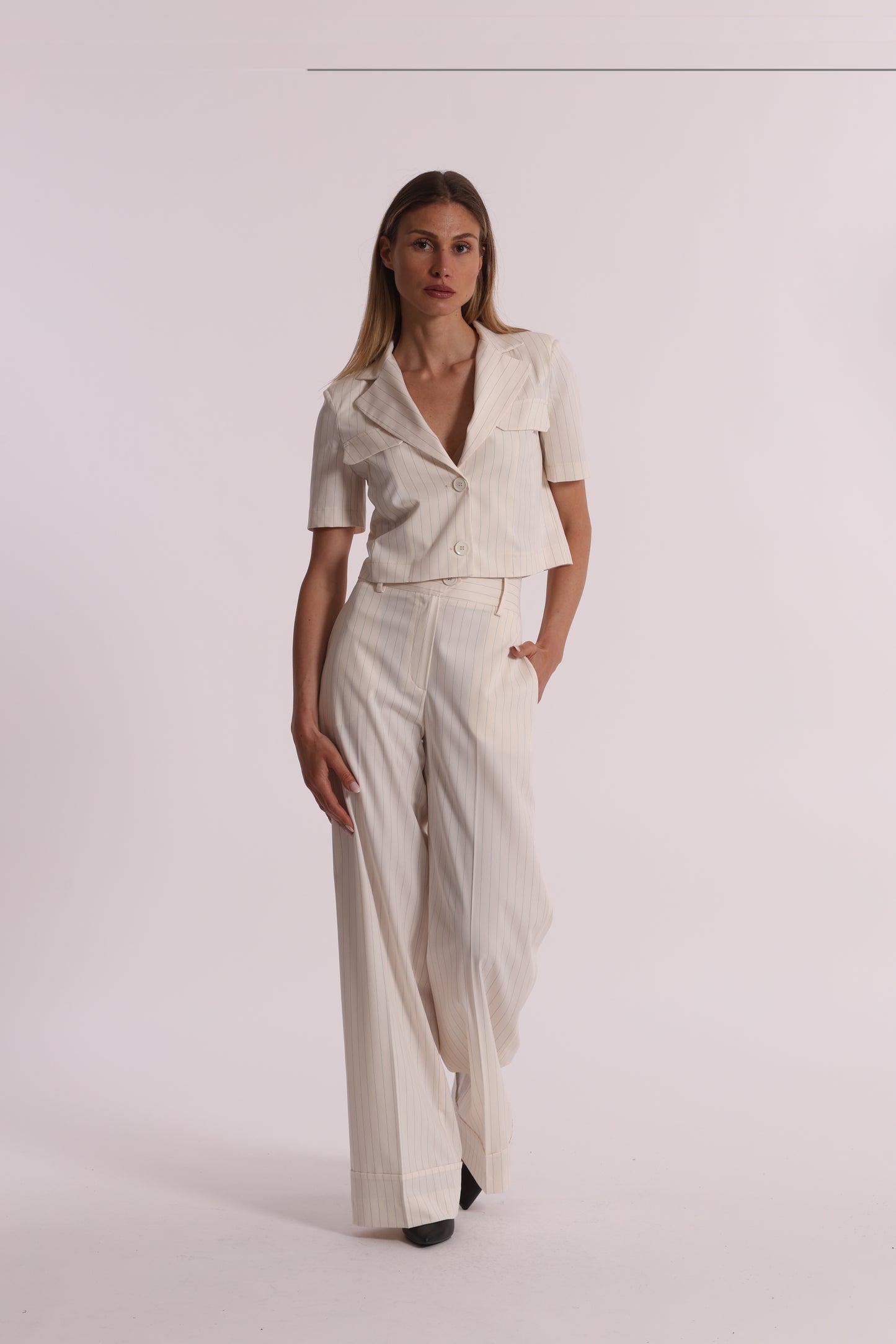 PANTALONE PALAZZO GESSATO
