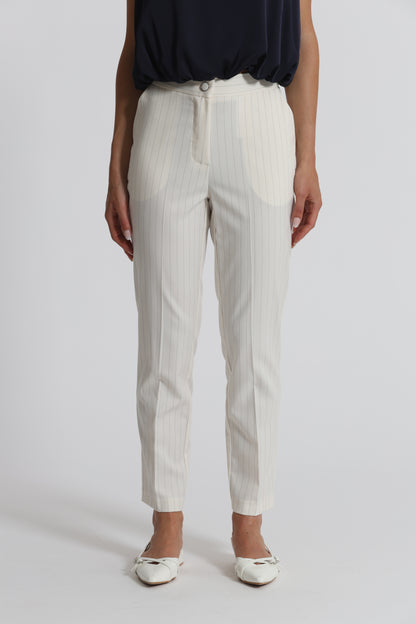 PANTALONE SIGARETTA CON ELASTICO DIETRO GESSATO