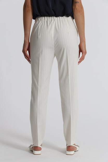 PANTALONE SIGARETTA CON ELASTICO DIETRO GESSATO
