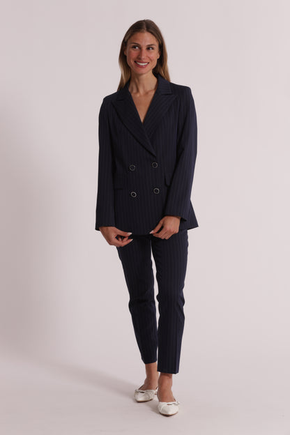 PANTALONE SIGARETTA CON ELASTICO DIETRO GESSATO