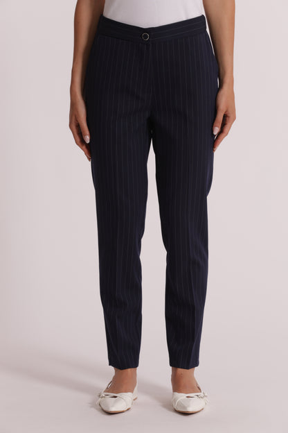 PANTALONE SIGARETTA CON ELASTICO DIETRO GESSATO