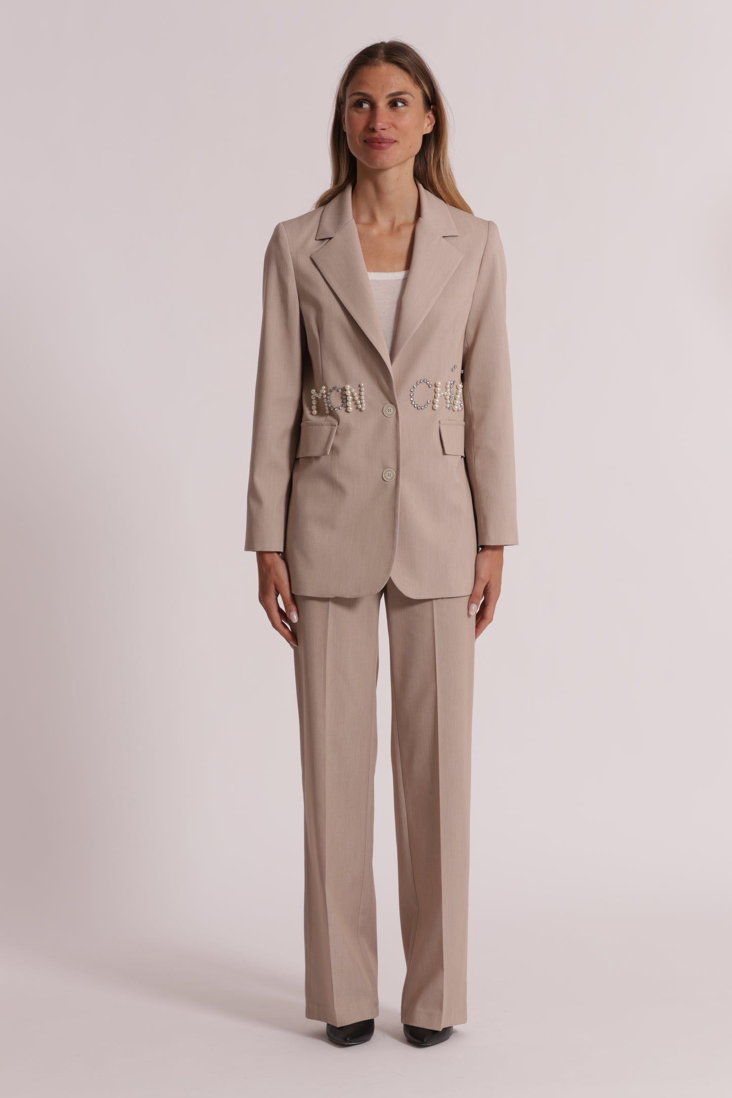 PANTALONE PALAZZO CON ELASTICO DIETRO IN MANOFREDDA