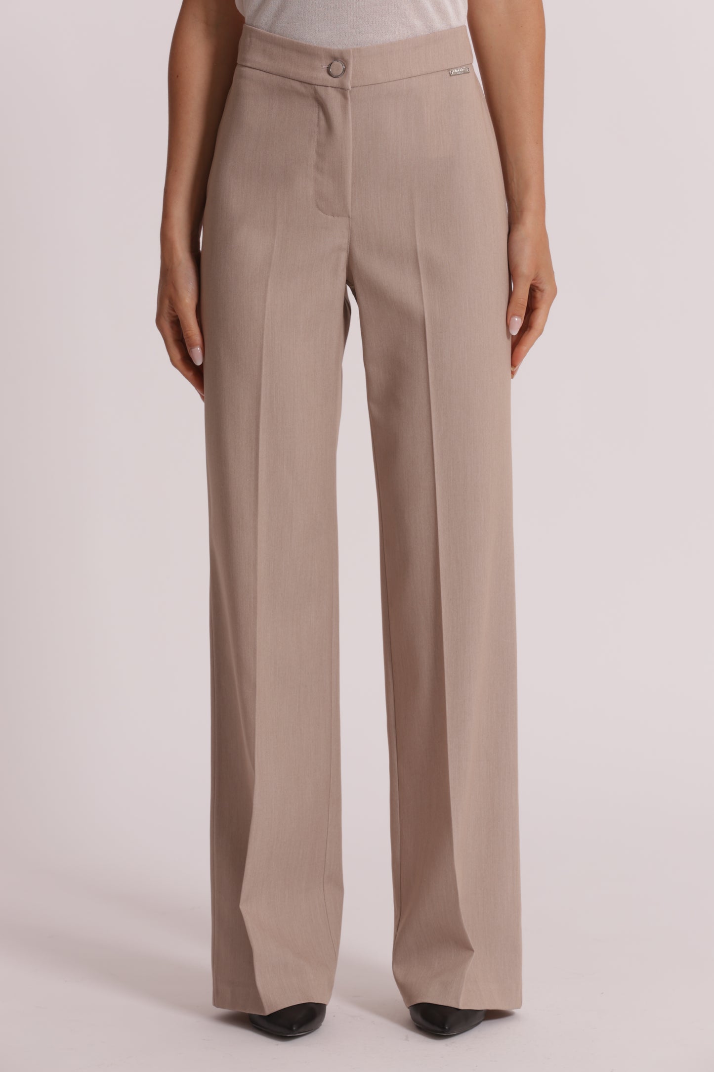 PANTALONE PALAZZO CON ELASTICO DIETRO IN MANOFREDDA