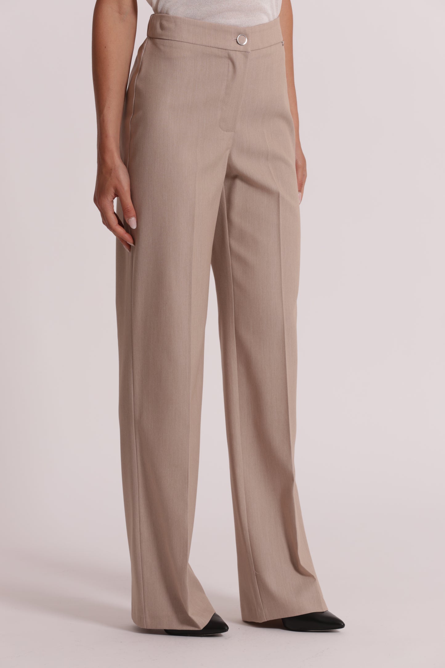 PANTALONE PALAZZO CON ELASTICO DIETRO IN MANOFREDDA