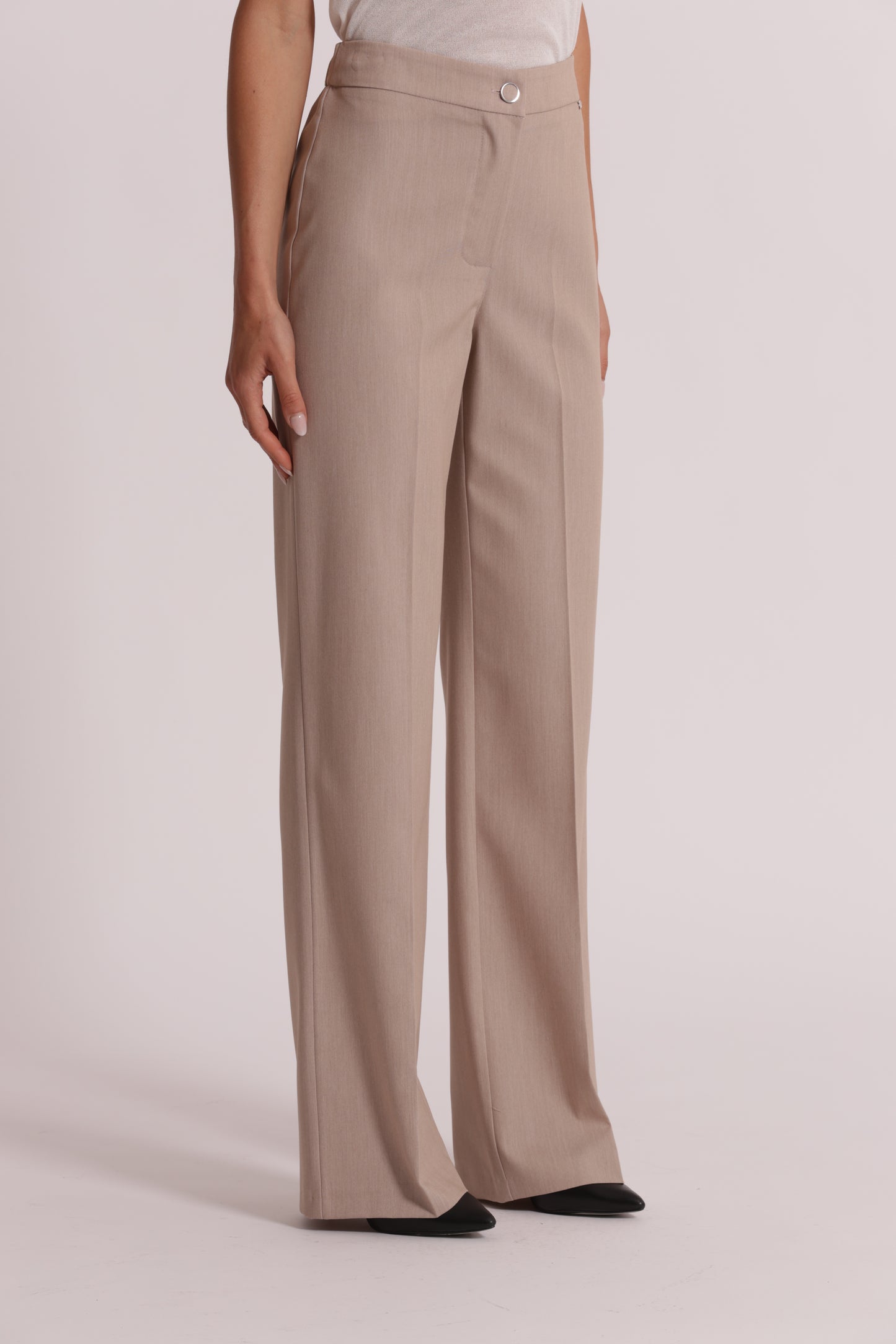 PANTALONE PALAZZO CON ELASTICO DIETRO IN MANOFREDDA