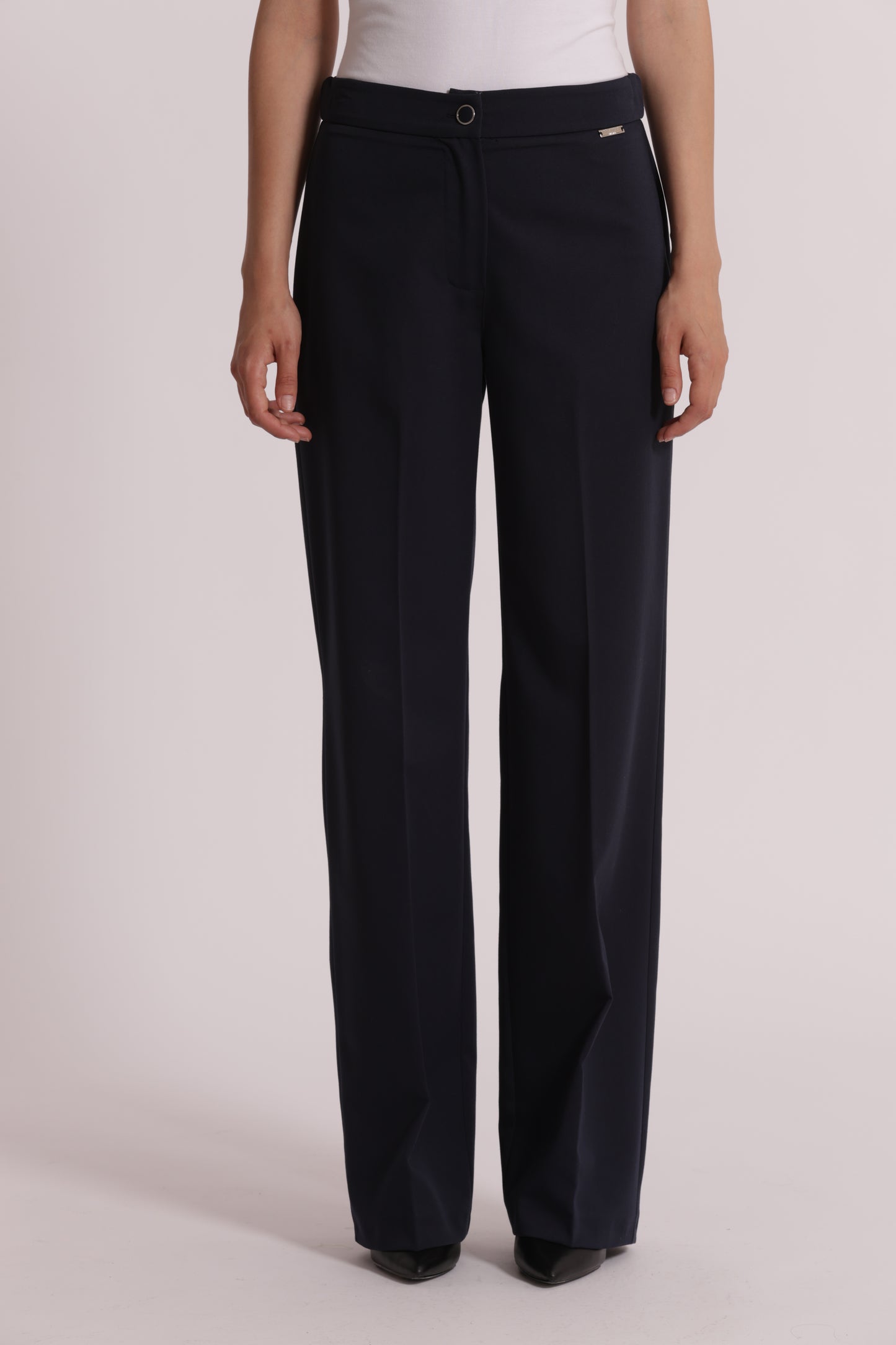 PANTALONE PALAZZO CON ELASTICO DIETRO IN MANOFREDDA
