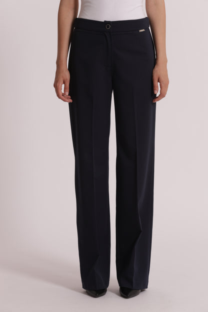 PANTALONE PALAZZO CON ELASTICO DIETRO IN MANOFREDDA