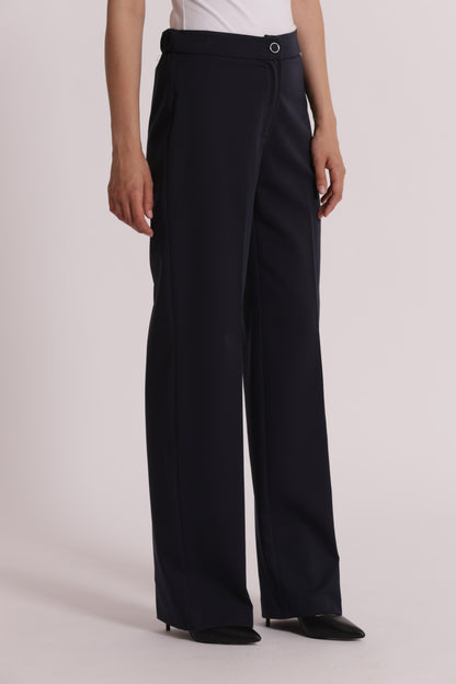PANTALONE PALAZZO CON ELASTICO DIETRO IN MANOFREDDA