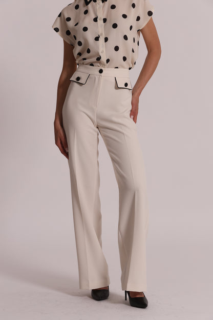 PANTALONE CON BORDI A CONTRASTO