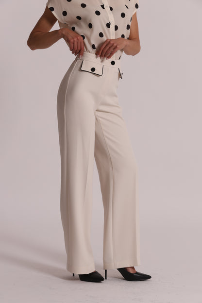 PANTALONE CON BORDI A CONTRASTO