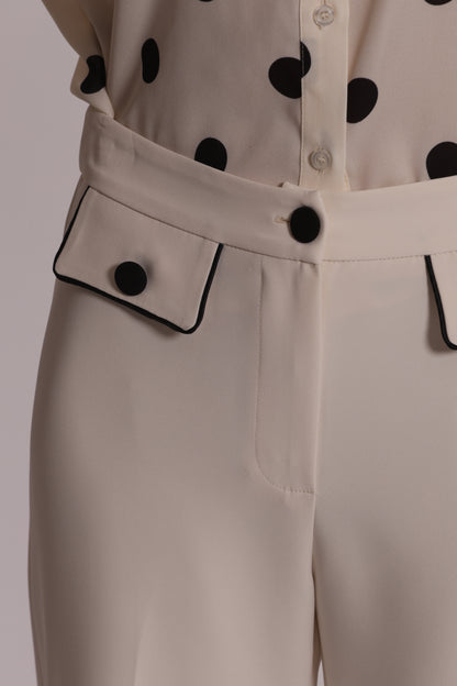 PANTALONE CON BORDI A CONTRASTO