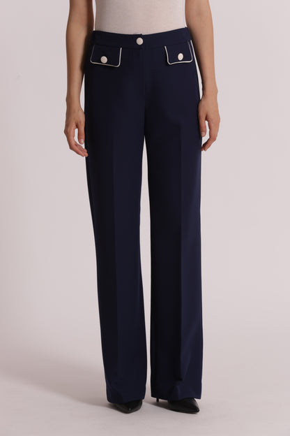 PANTALONE CON BORDI A CONTRASTO