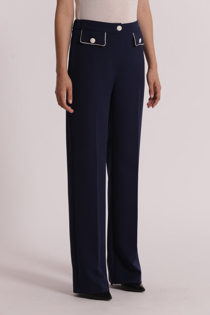 PANTALONE CON BORDI A CONTRASTO