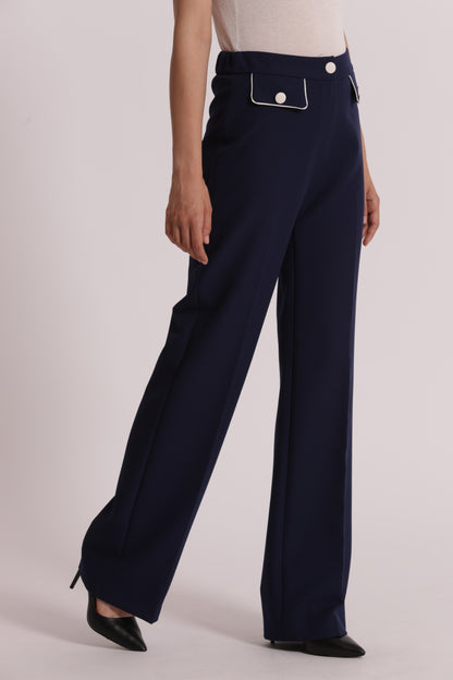 PANTALONE CON BORDI A CONTRASTO