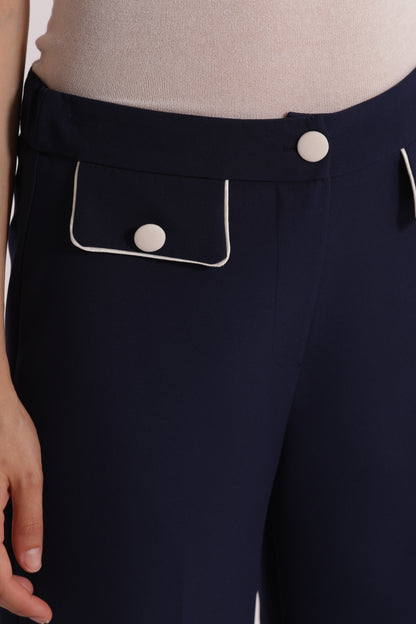 PANTALONE CON BORDI A CONTRASTO