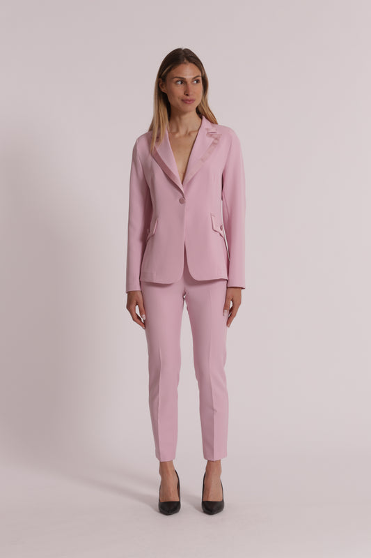 PANTALONI CON DETTAGLI IN SIMIL RASO