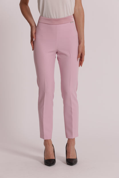 PANTALONI CON DETTAGLI IN SIMIL RASO