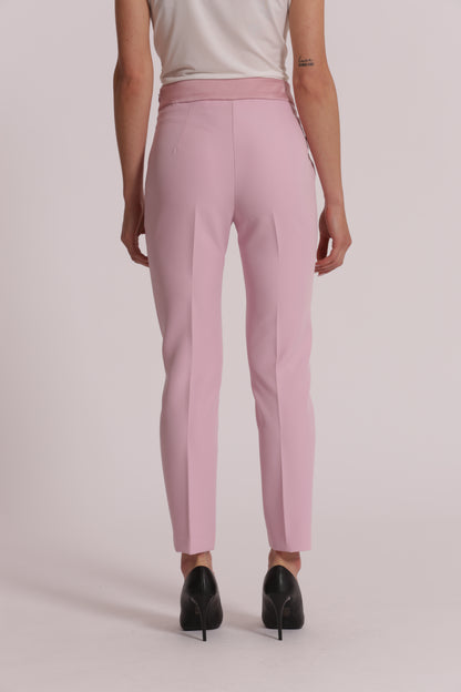 PANTALONI CON DETTAGLI IN SIMIL RASO