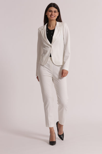 PANTALONE BASIC IN PUNTO MILANO CON ELASTICO