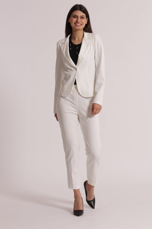 PANTALONE BASIC IN PUNTO MILANO CON ELASTICO
