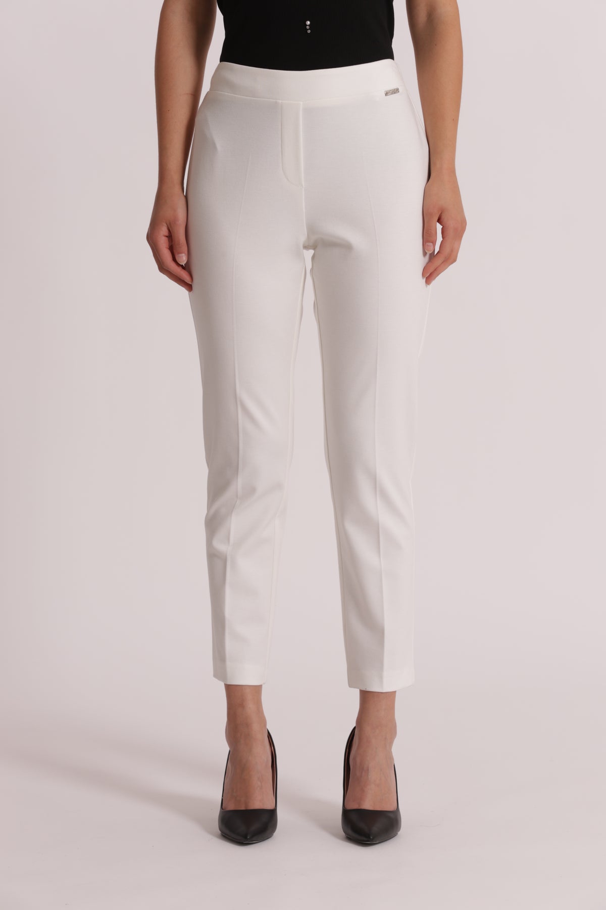 PANTALONE BASIC IN PUNTO MILANO CON ELASTICO