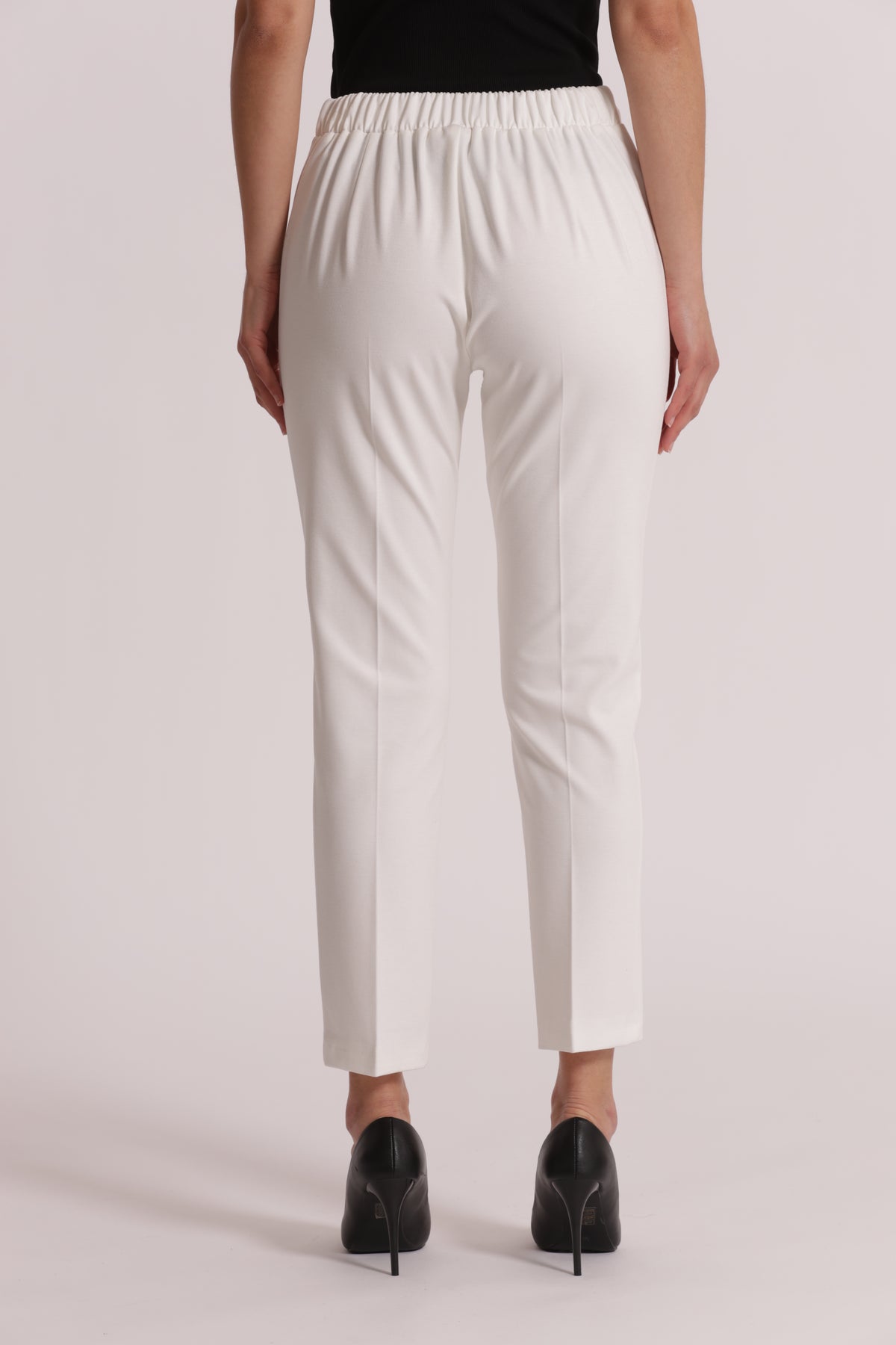 PANTALONE BASIC IN PUNTO MILANO CON ELASTICO