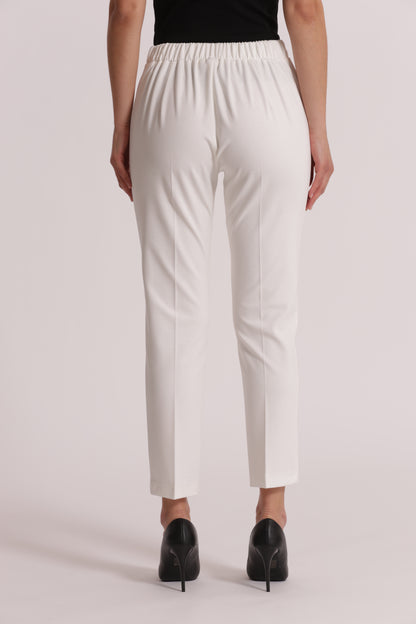 PANTALONE BASIC IN PUNTO MILANO CON ELASTICO