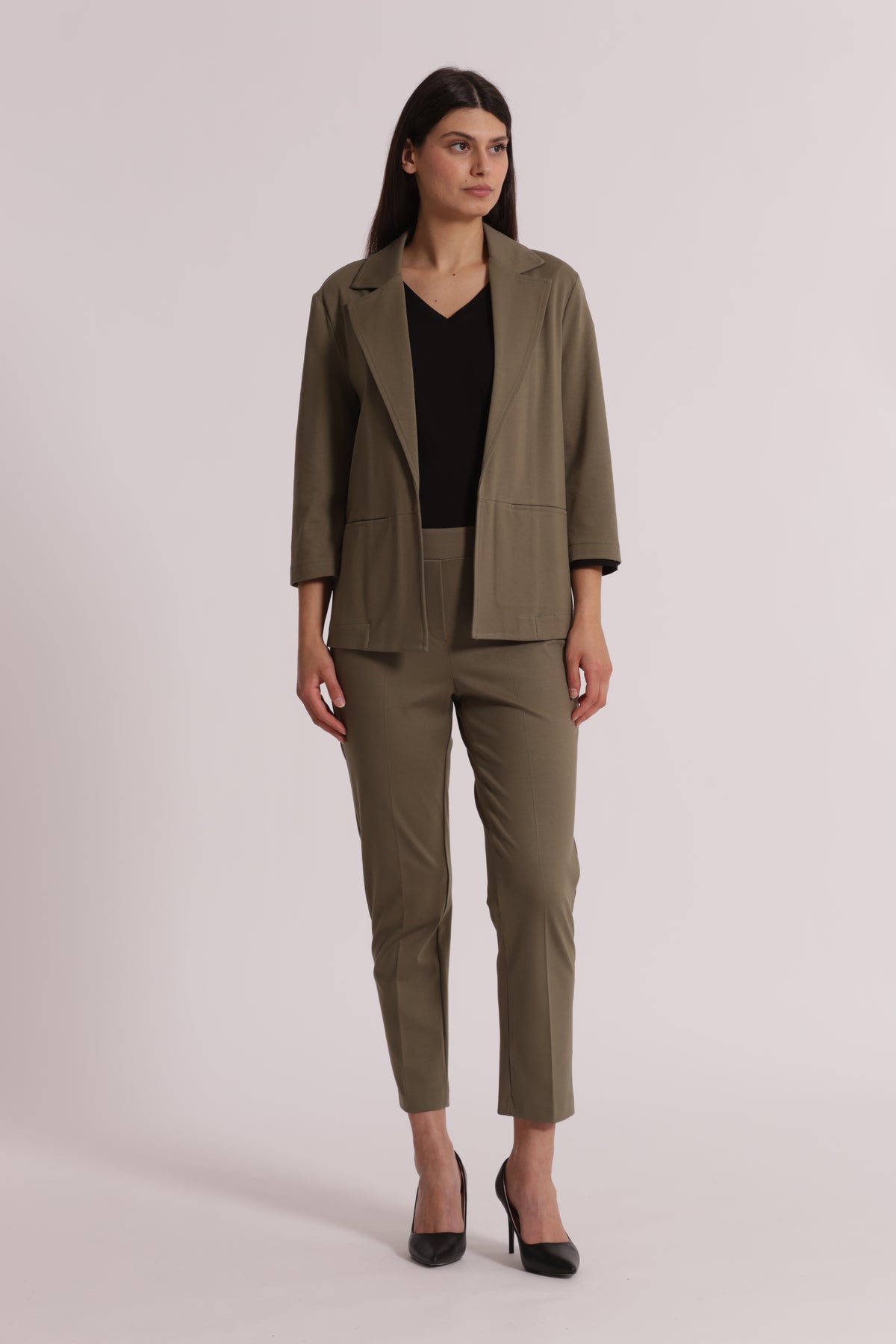 PANTALONE BASIC IN PUNTO MILANO CON ELASTICO