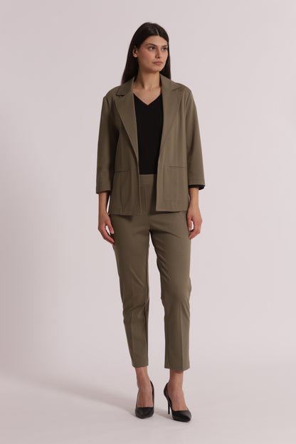 PANTALONE BASIC IN PUNTO MILANO CON ELASTICO