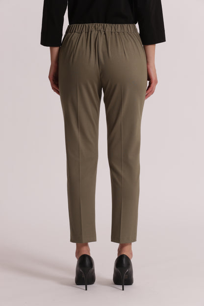 PANTALONE BASIC IN PUNTO MILANO CON ELASTICO