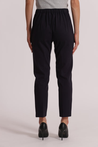 PANTALONE BASIC IN PUNTO MILANO CON ELASTICO
