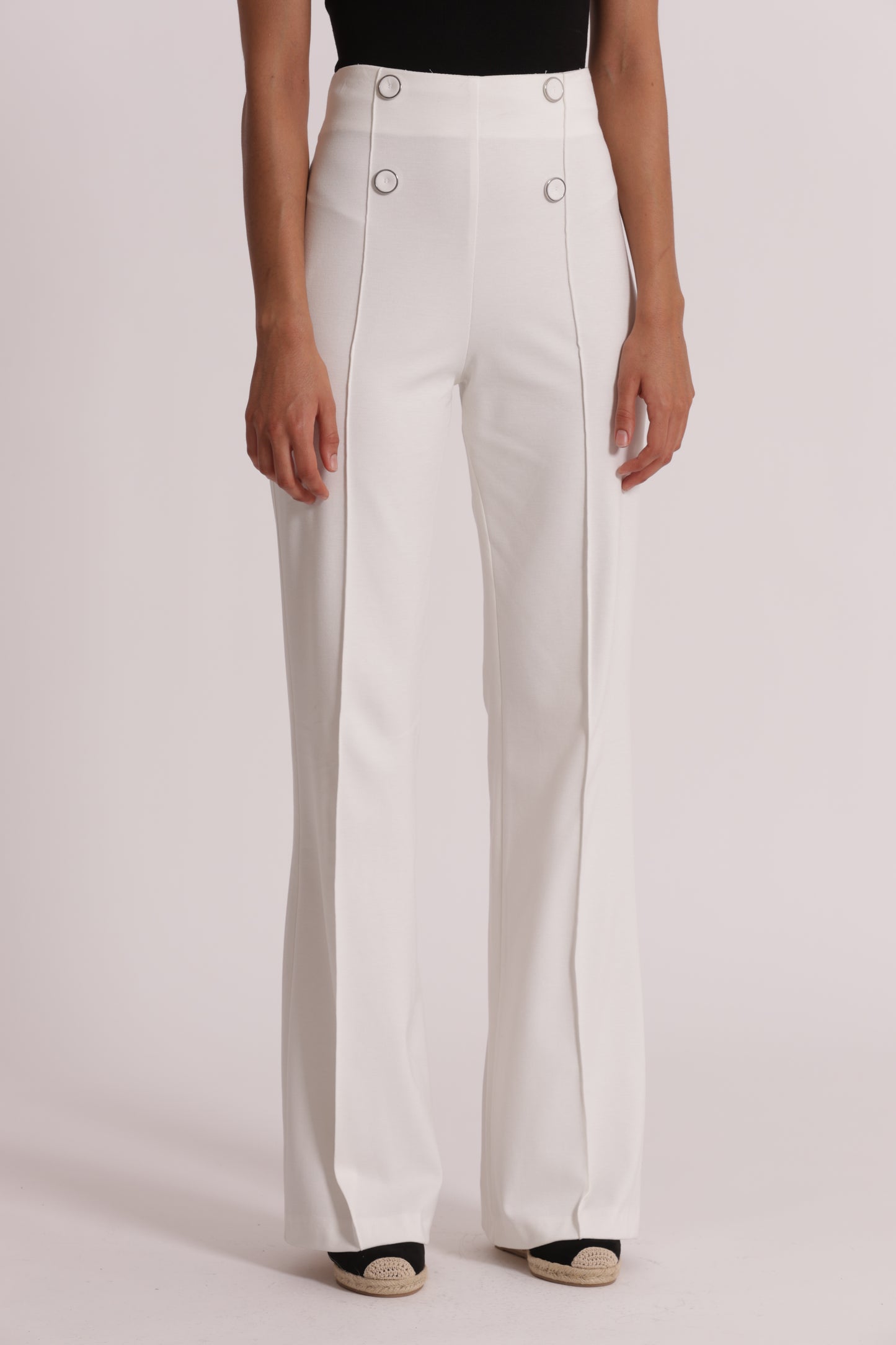 PANTALONE IN PUNTO MILANO CON BOTTONI