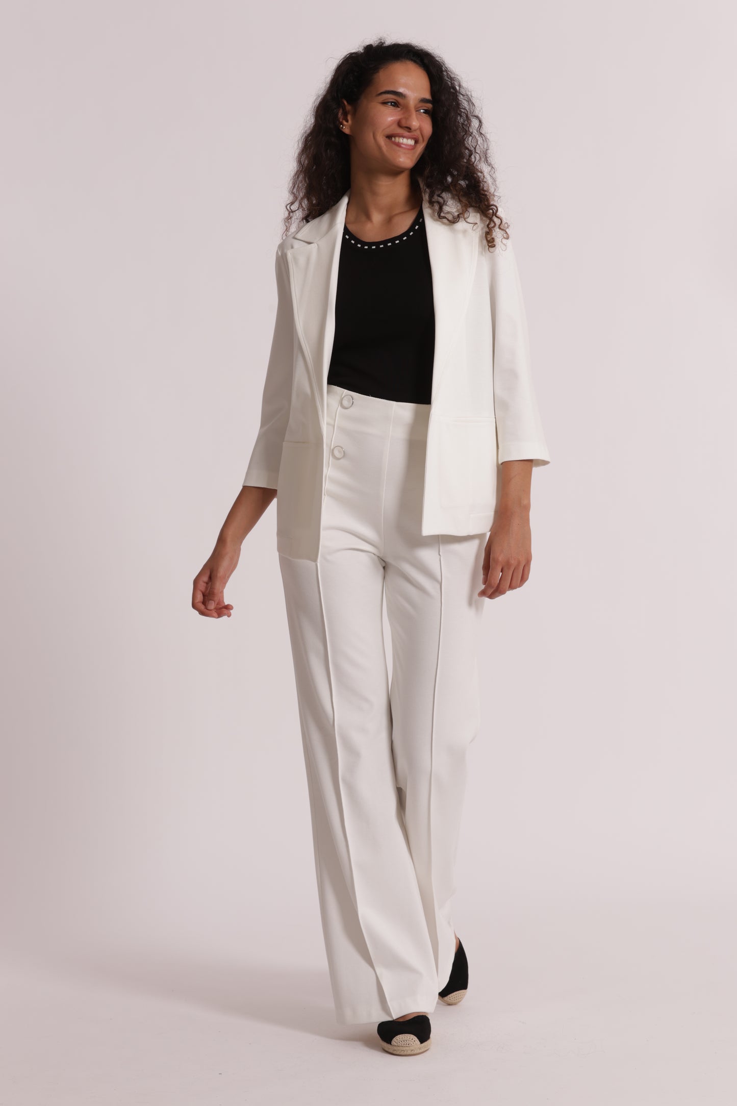 PANTALONE IN PUNTO MILANO CON BOTTONI