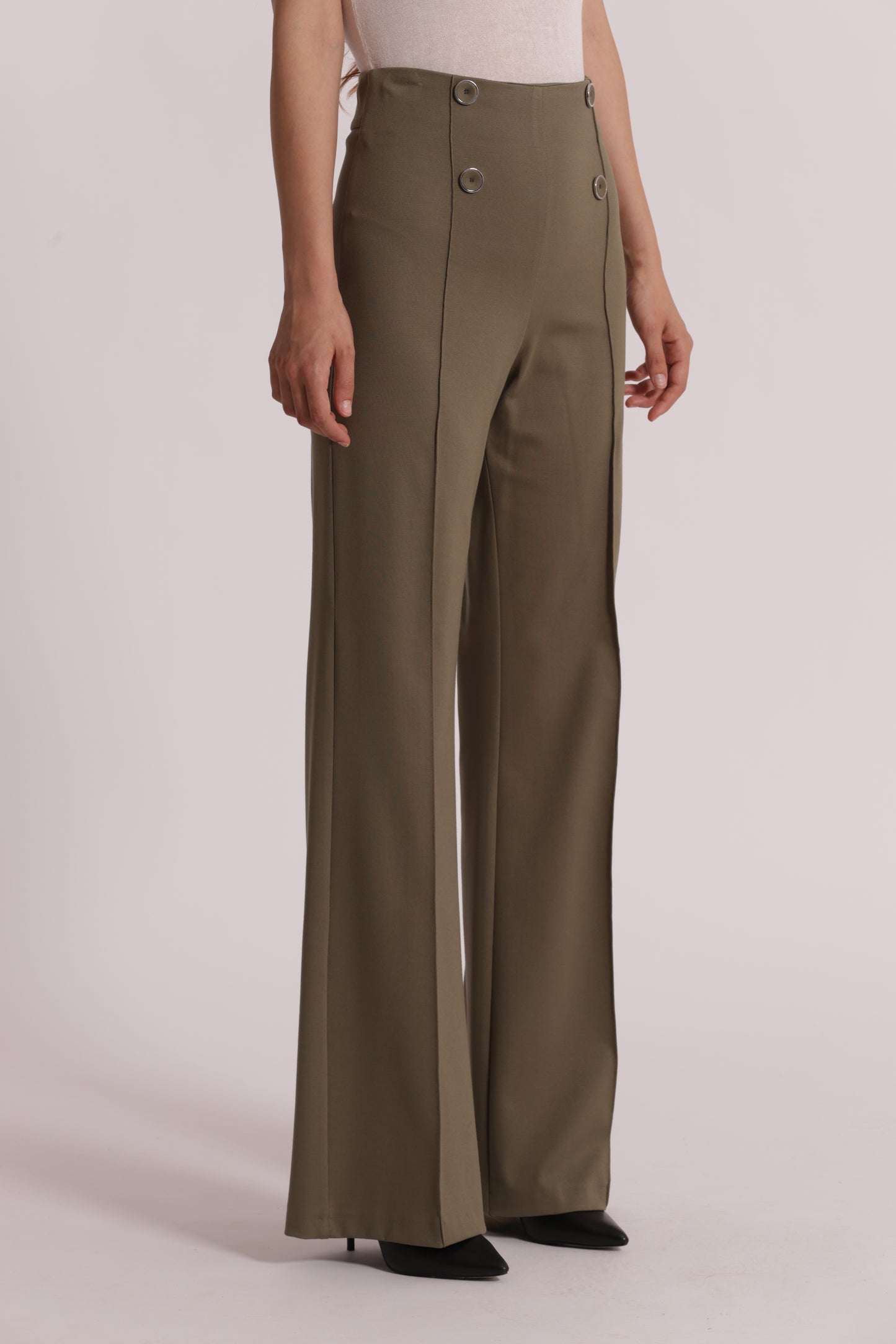 PANTALONE IN PUNTO MILANO CON BOTTONI