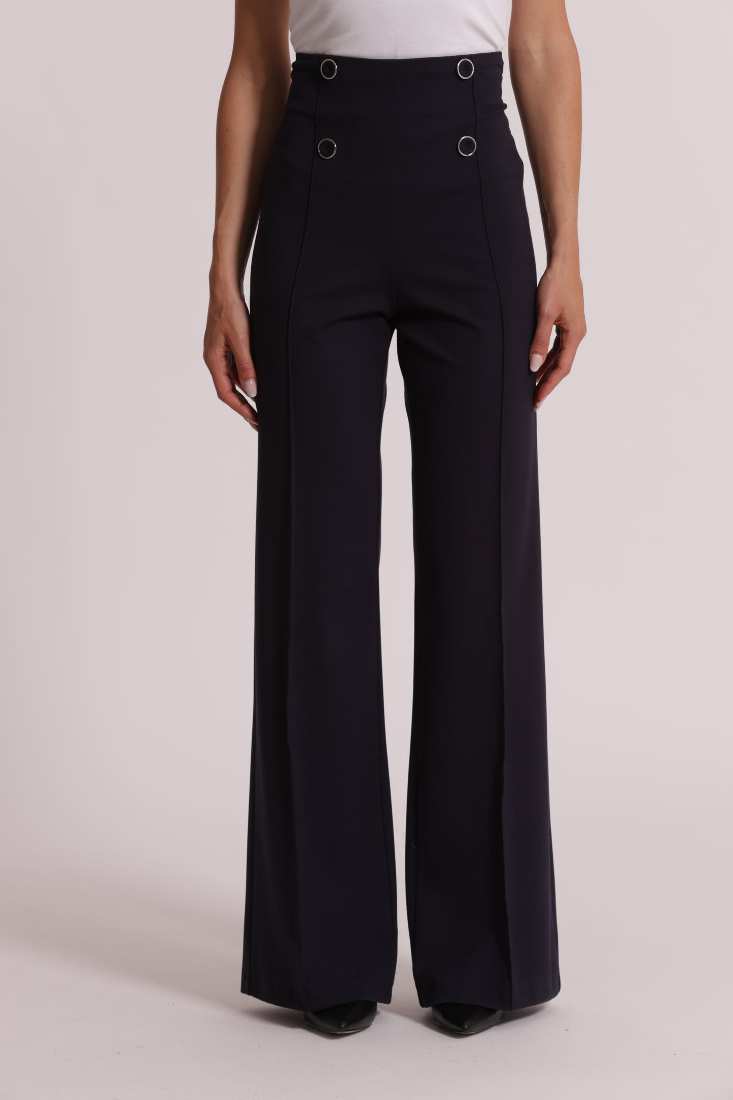 PANTALONE IN PUNTO MILANO CON BOTTONI