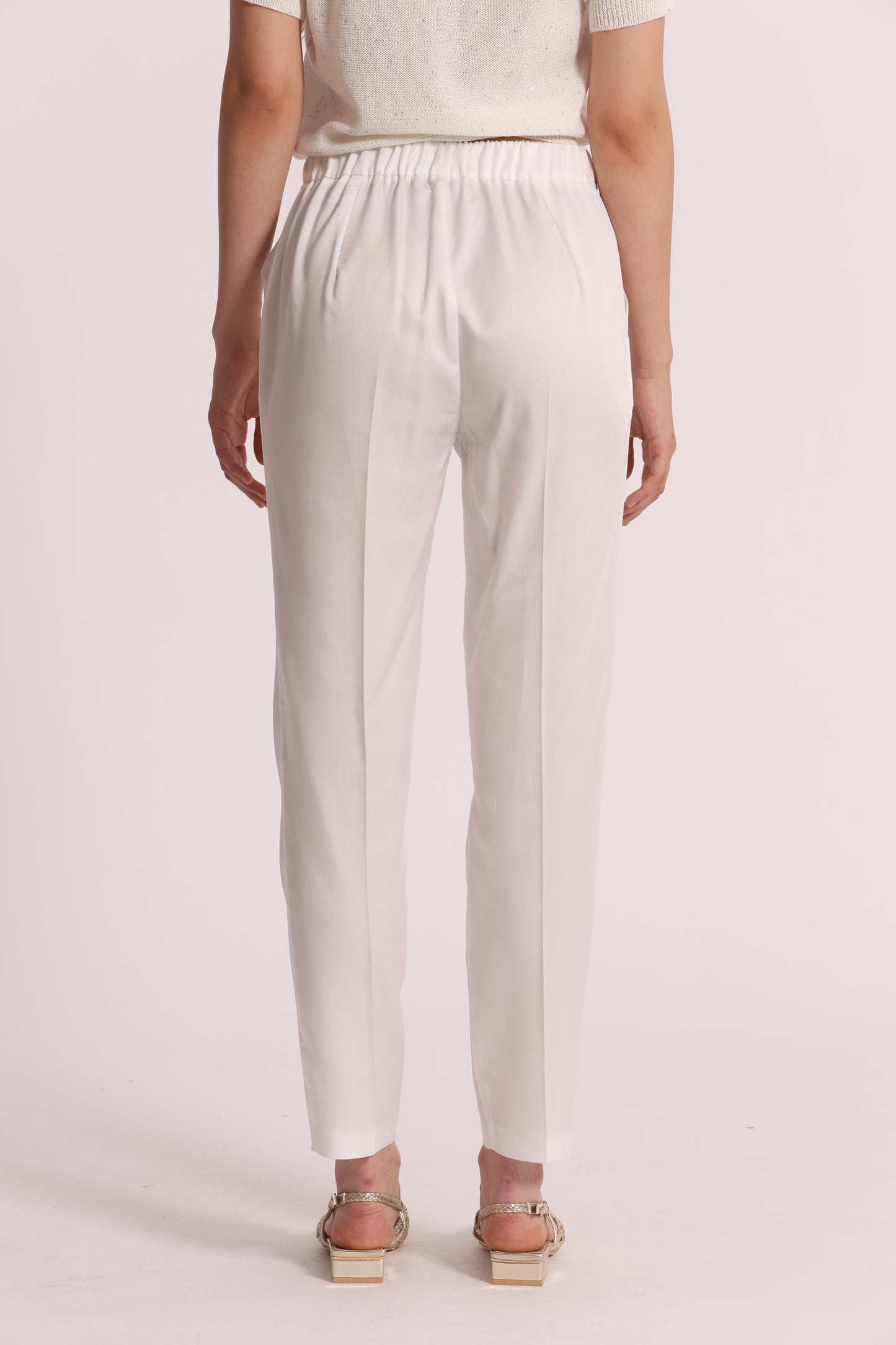 PANTALONE SIGARETTA IN LYOCELL CON ELASTICO