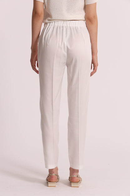 PANTALONE SIGARETTA IN LYOCELL CON ELASTICO