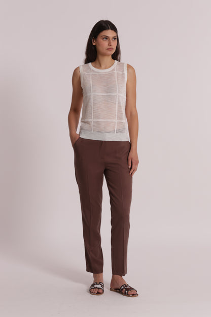 PANTALONE SIGARETTA IN LYOCELL CON ELASTICO