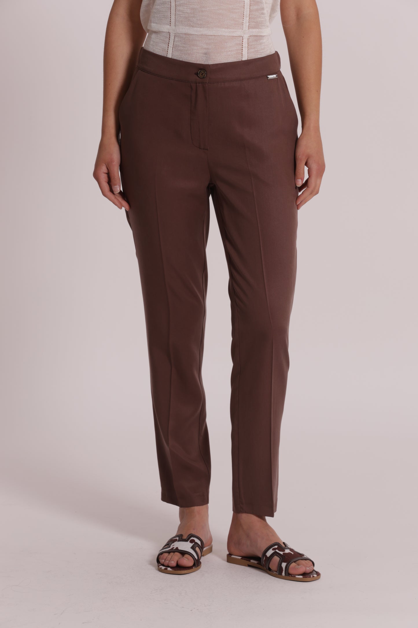 PANTALONE SIGARETTA IN LYOCELL CON ELASTICO