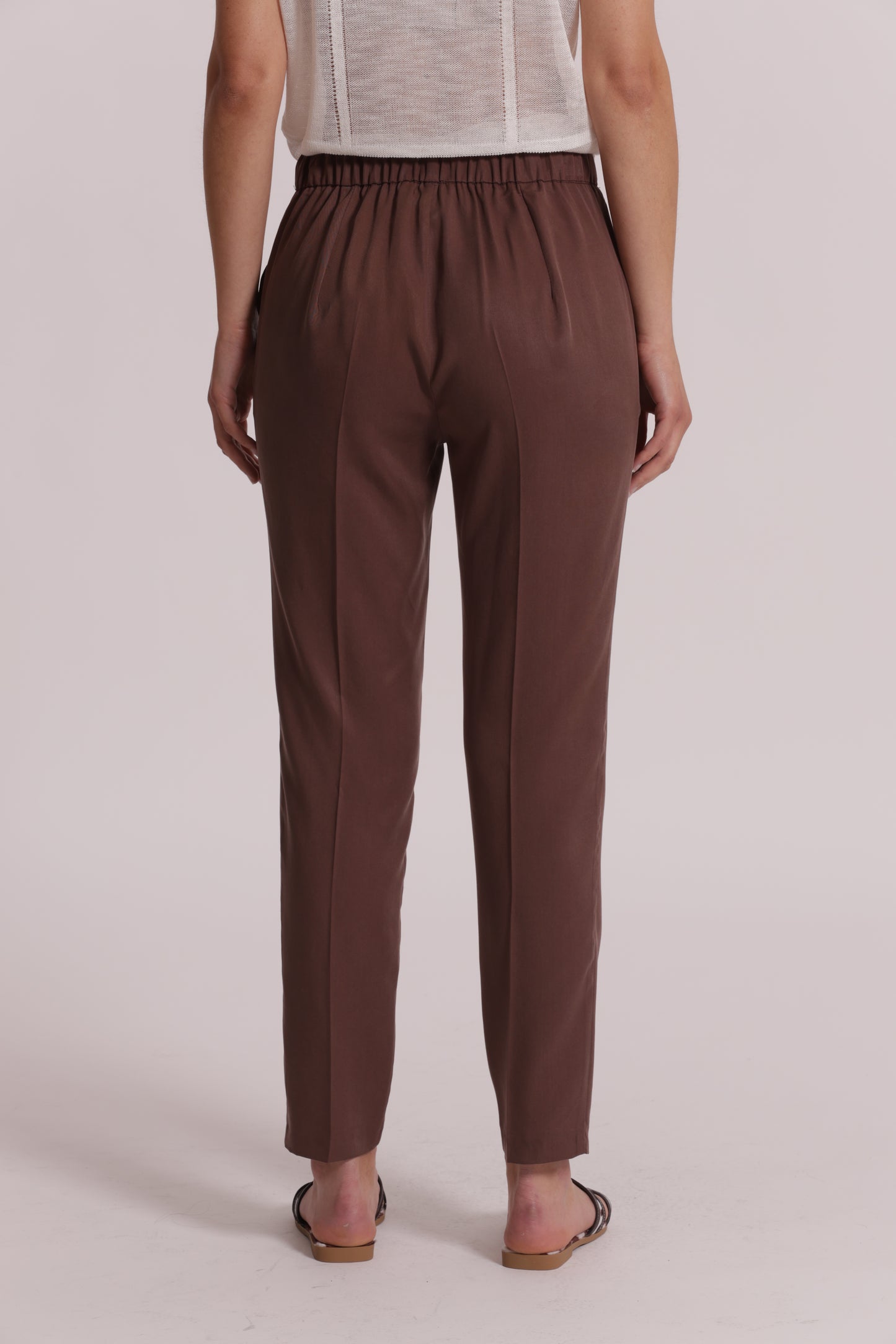 PANTALONE SIGARETTA IN LYOCELL CON ELASTICO