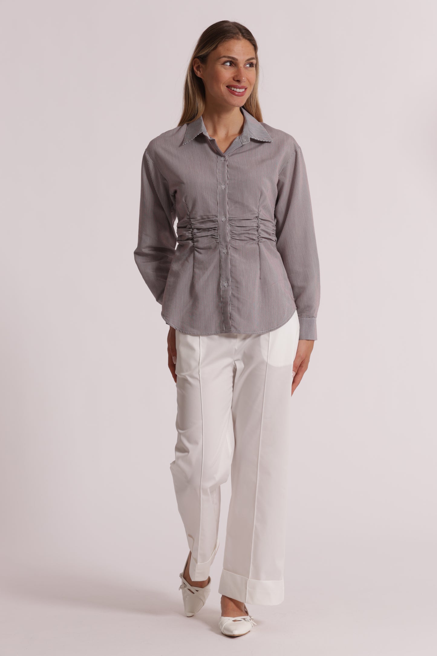 PANTALONI IN COTONE CON RISVOLTO