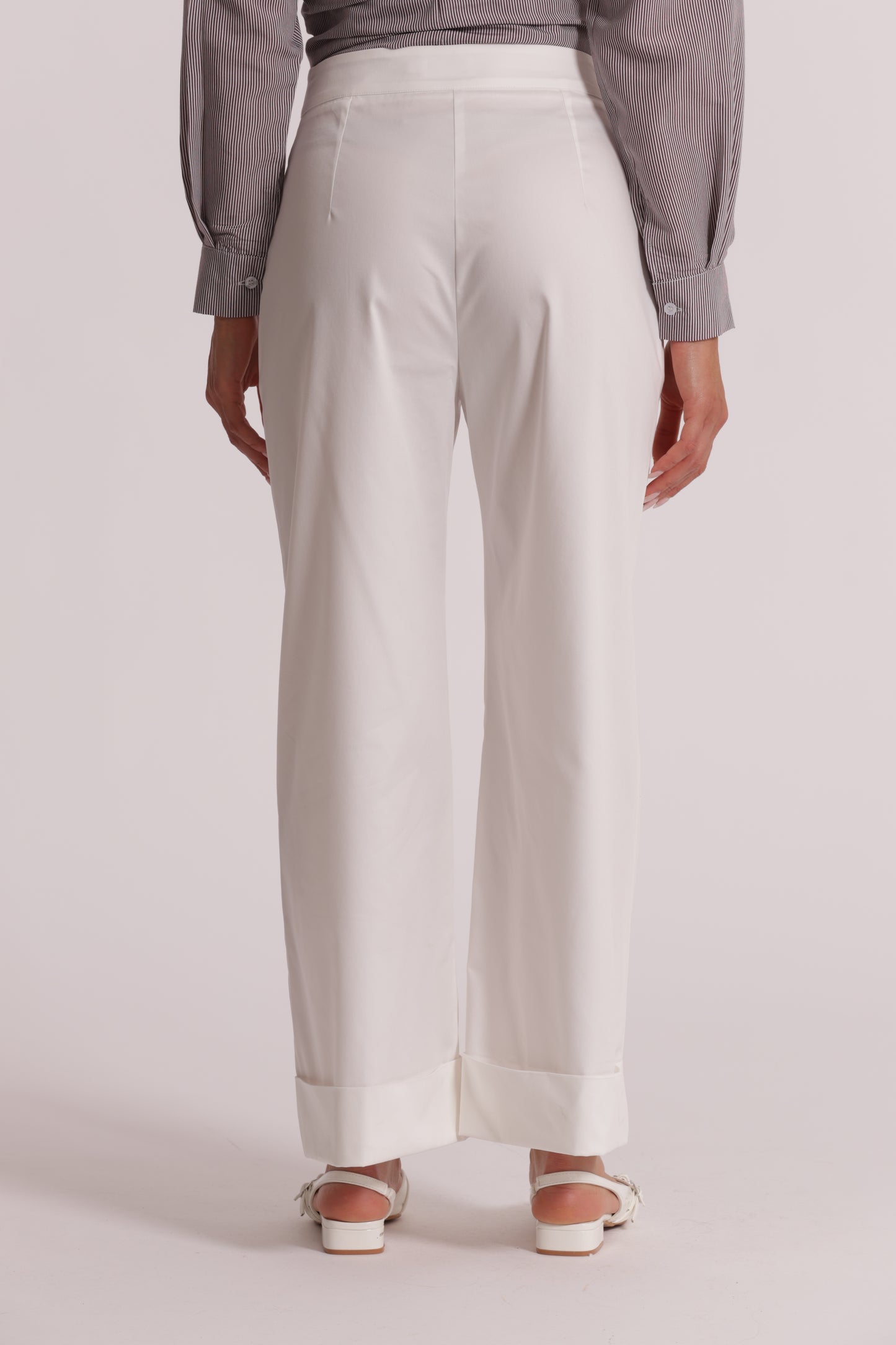 PANTALONI IN COTONE CON RISVOLTO