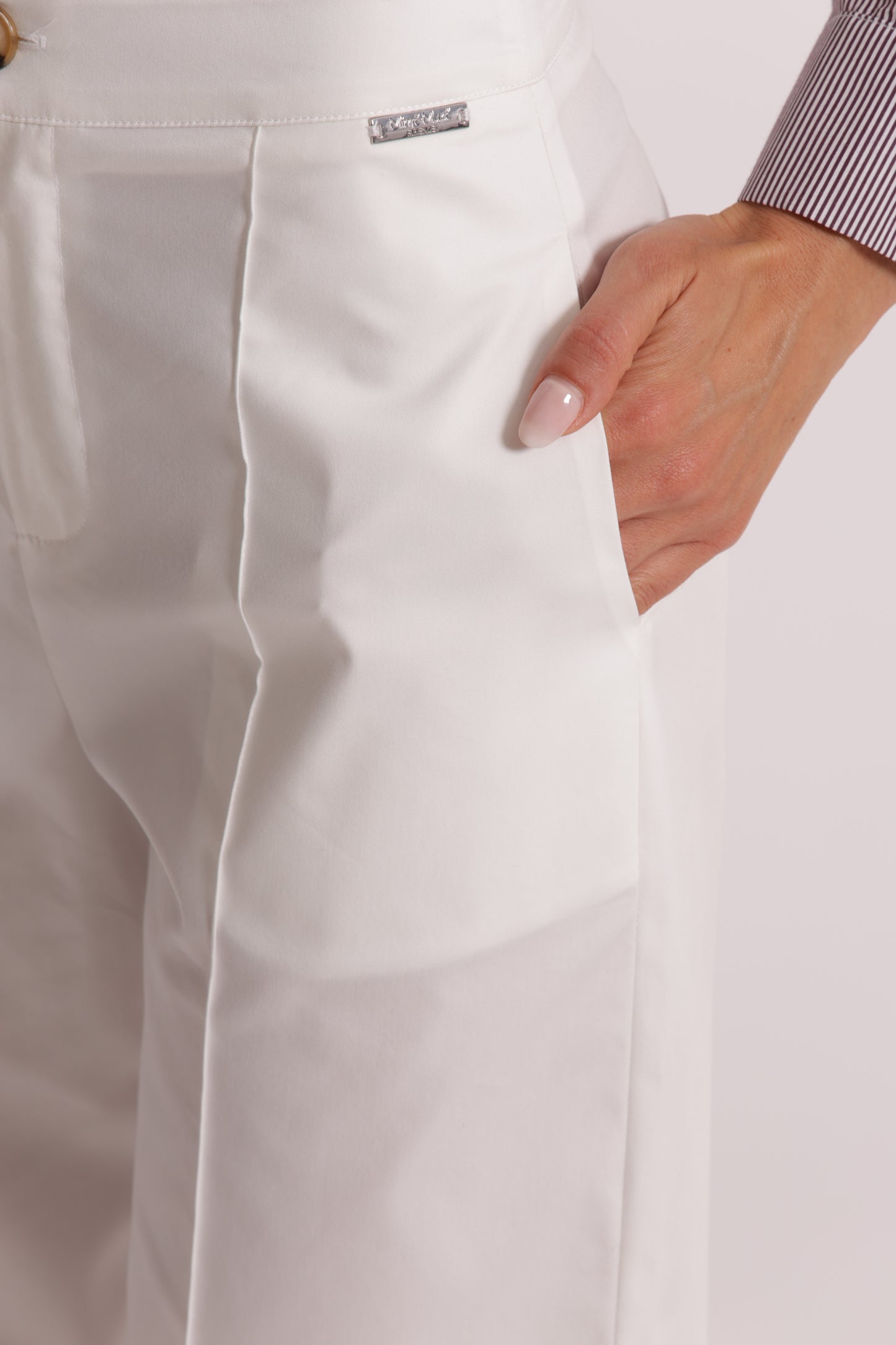 PANTALONI IN COTONE CON RISVOLTO