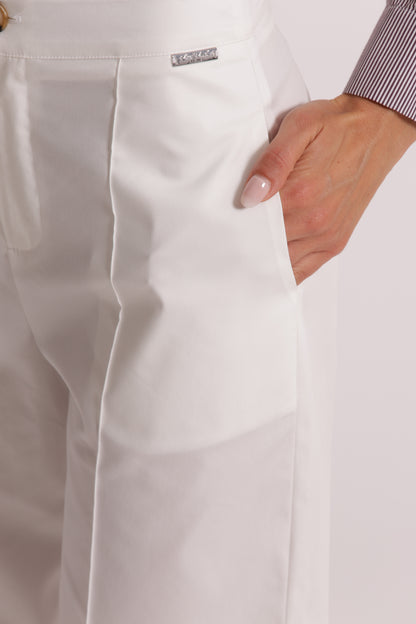 PANTALONI IN COTONE CON RISVOLTO