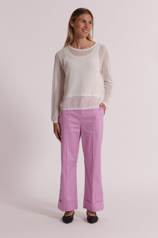 PANTALONI IN COTONE CON RISVOLTO
