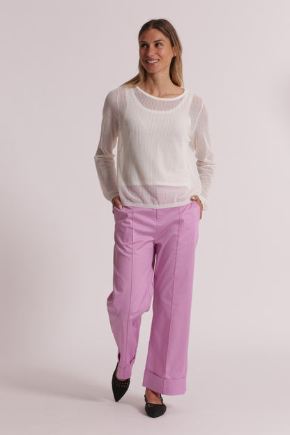 PANTALONI IN COTONE CON RISVOLTO