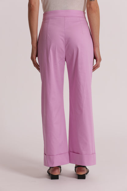 PANTALONI IN COTONE CON RISVOLTO