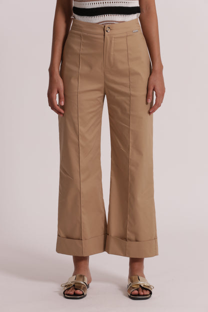 PANTALONI IN COTONE CON RISVOLTO