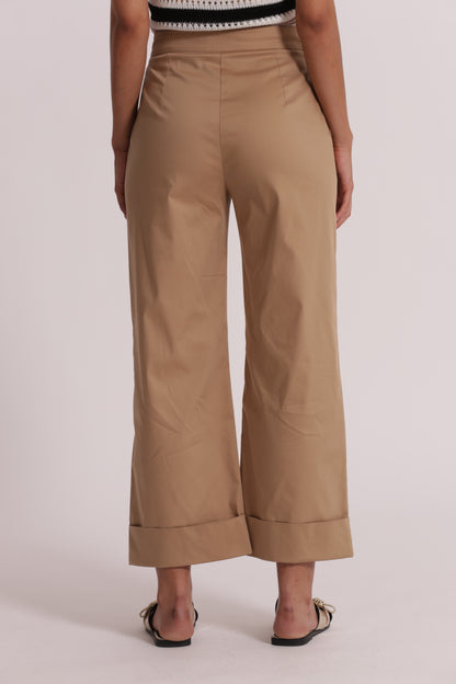PANTALONI IN COTONE CON RISVOLTO