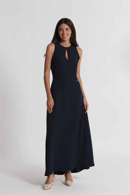 ABITO MIDI CON SCOLLO A GOCCIA
